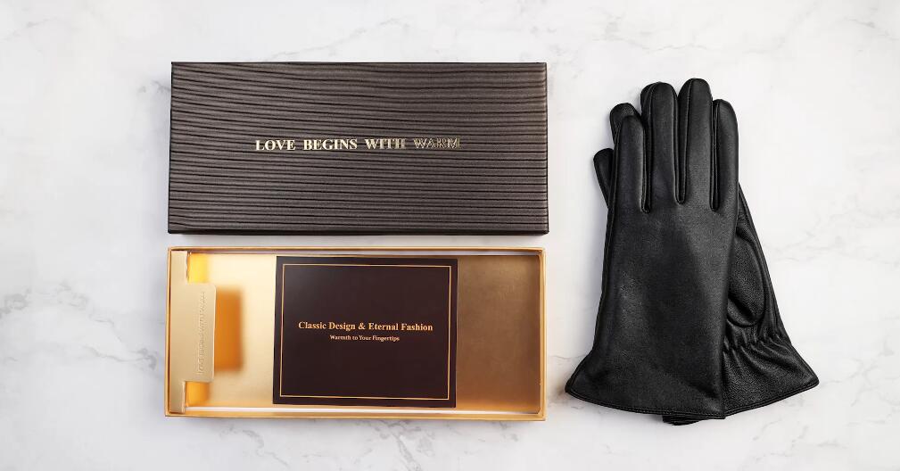 AMVELOP Warm Women Leather Touchscreen/Texting Gloves Lambskin